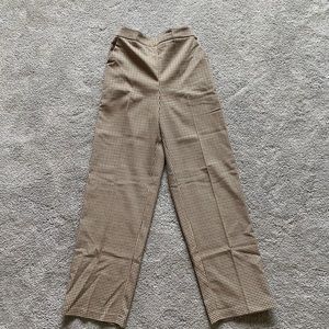 Oak and Fort Oatmeal Brown Plaid pants NWT